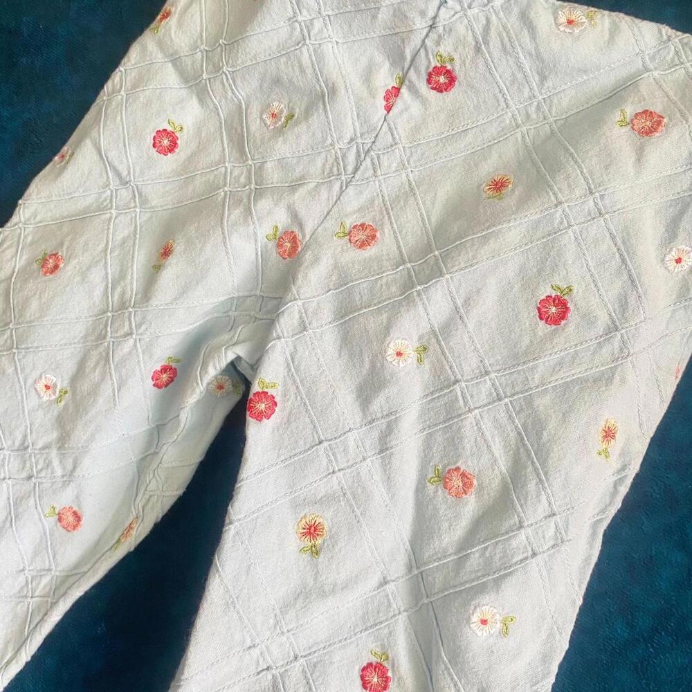 Vintage Girls Light Blue Checkered Y2K Children Clothing Size 6X Pants/Capris